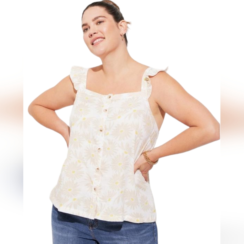 TORRID Ruffle Daisy Tank Top - Picture 2 of 6